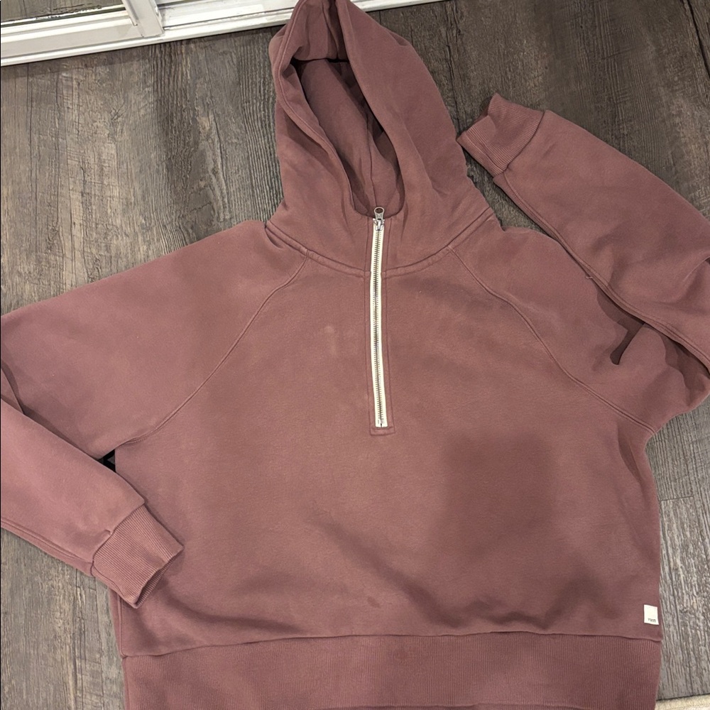 Mauve Half-Zip Hoodie by Vuori in EUC